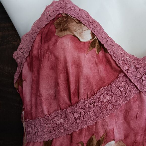 Rave Y2K Vintage Floral Cami Top Size Medium Pink Romantic Chic Lace Coquette - Picture 3 of 7